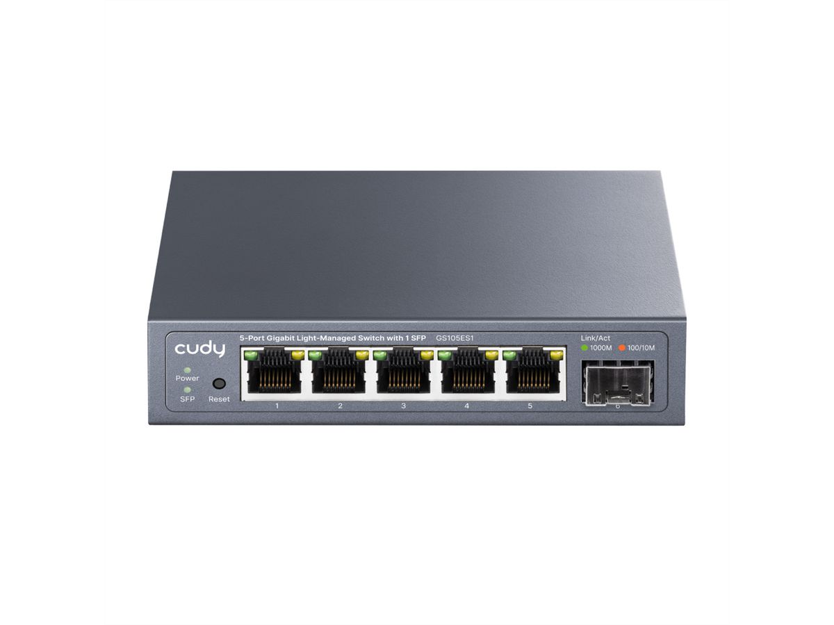 CUDY GS105ES1 5-Port Gigabit Easy-Managed Switch with 1 SFP