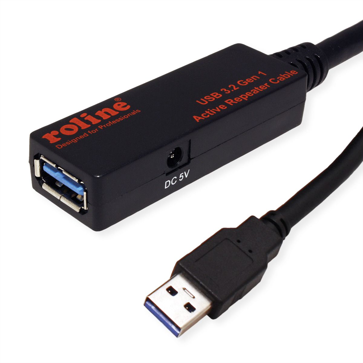 ROLINE USB 3.2 Gen 1 Actieve Repeater kabel, zwart, 10 m