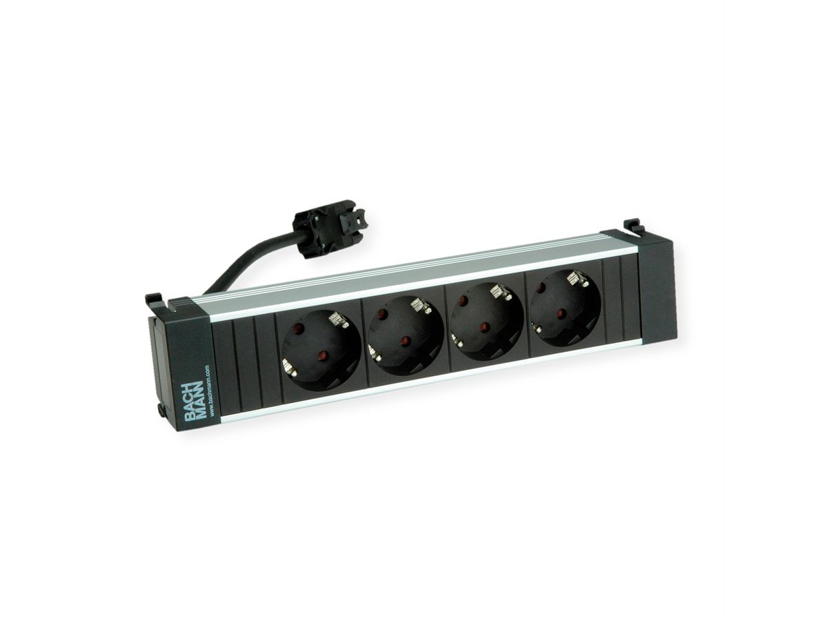 BACHMANN POWER FRAME 4xCEE7/3 ALU 0.20m 3G1.5mm² sw GST18