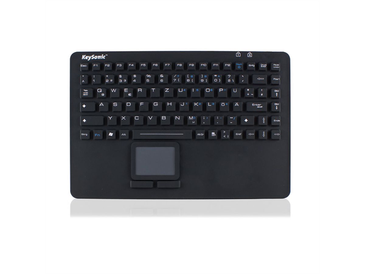 KeySonic KSK-5230 IN Industrie Tastatur mit Touchpad, schwarz, wasserdicht IP68