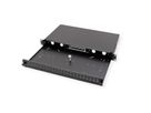 VALUE 19" glasvezel patchbox, leeg 1 HE, uittrekbaar, geschikt voor 24x SC-DX of 24x LC 4-voudig
