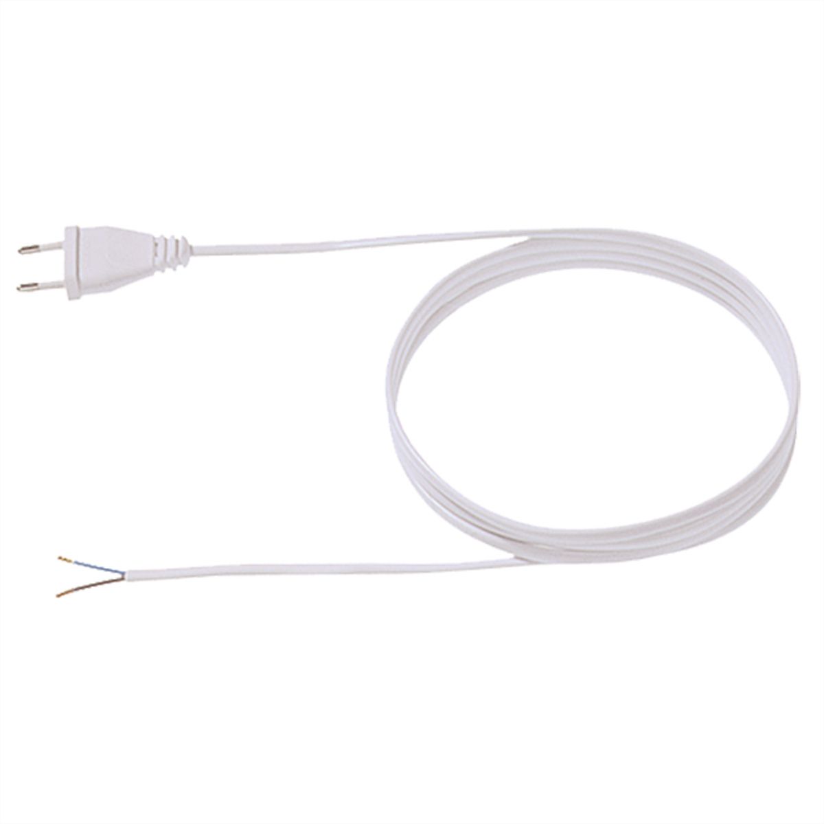 BACHMANN supply cable 2x0.75 3m black, H03VVH2-F Euro plug individually packaged