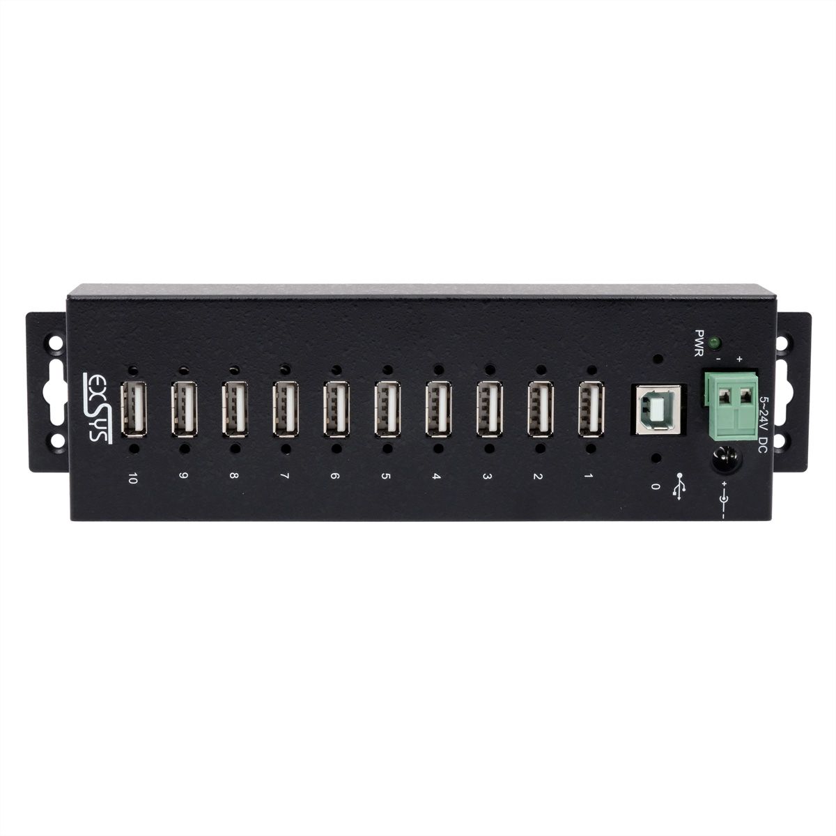 EXSYS EX-1170HMVS 10 Port USB 2.0 Metall HUB, 15KV Surge Protection