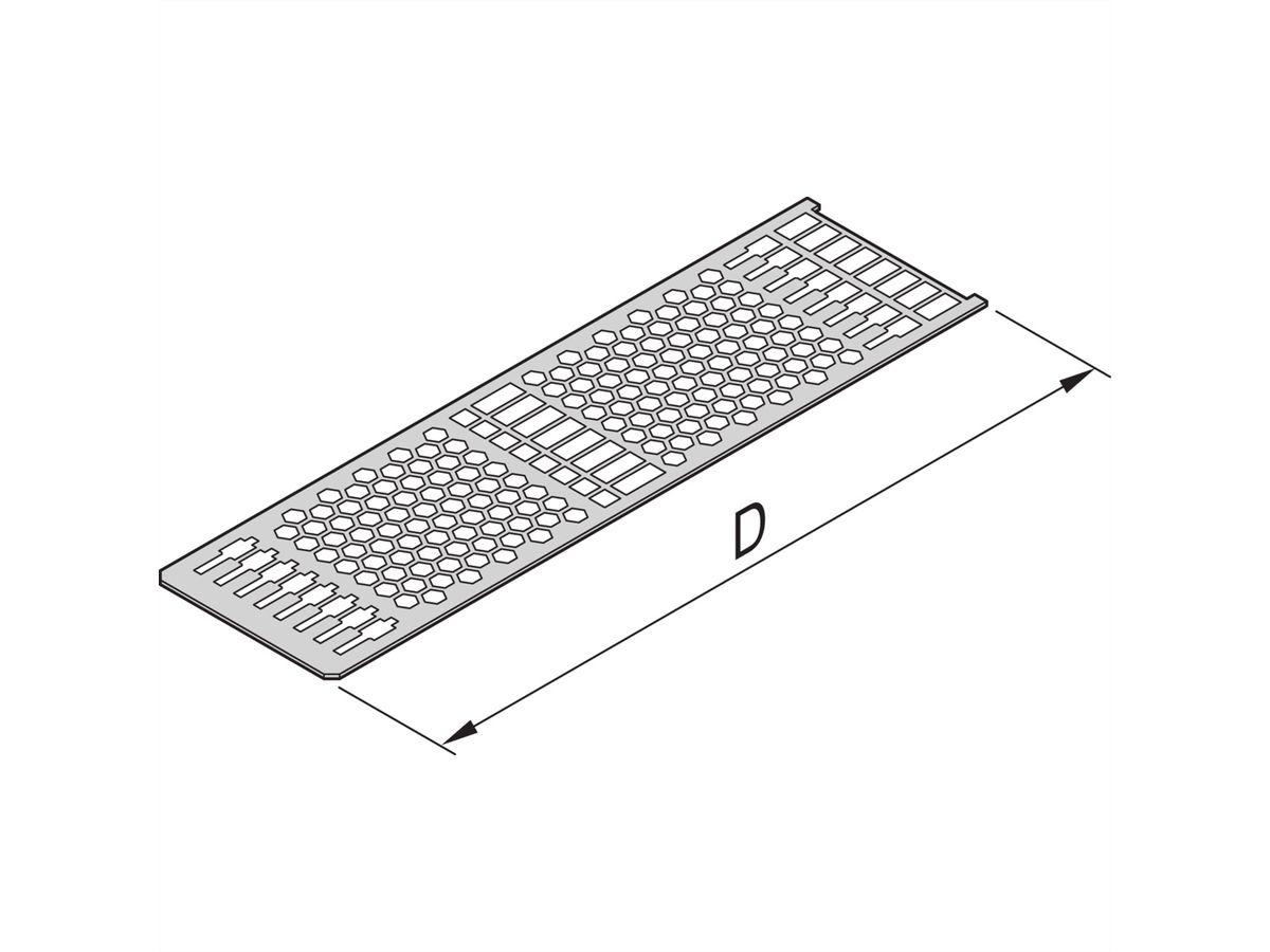 SCHROFF Afdekplaat insteekmodule frame, met perforatie voor geleiderails, 14 pk, printplaat 227 mm