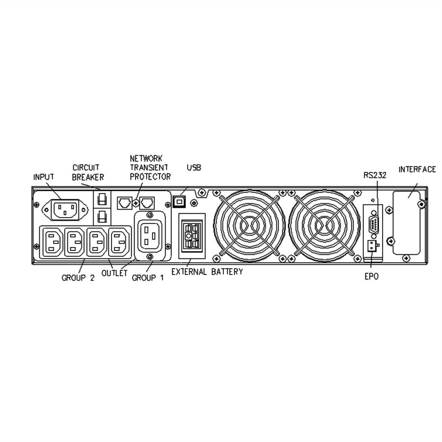 ROLINE ProSecure III 2000 RM2U - Online UPS, 19" Rack Version, black