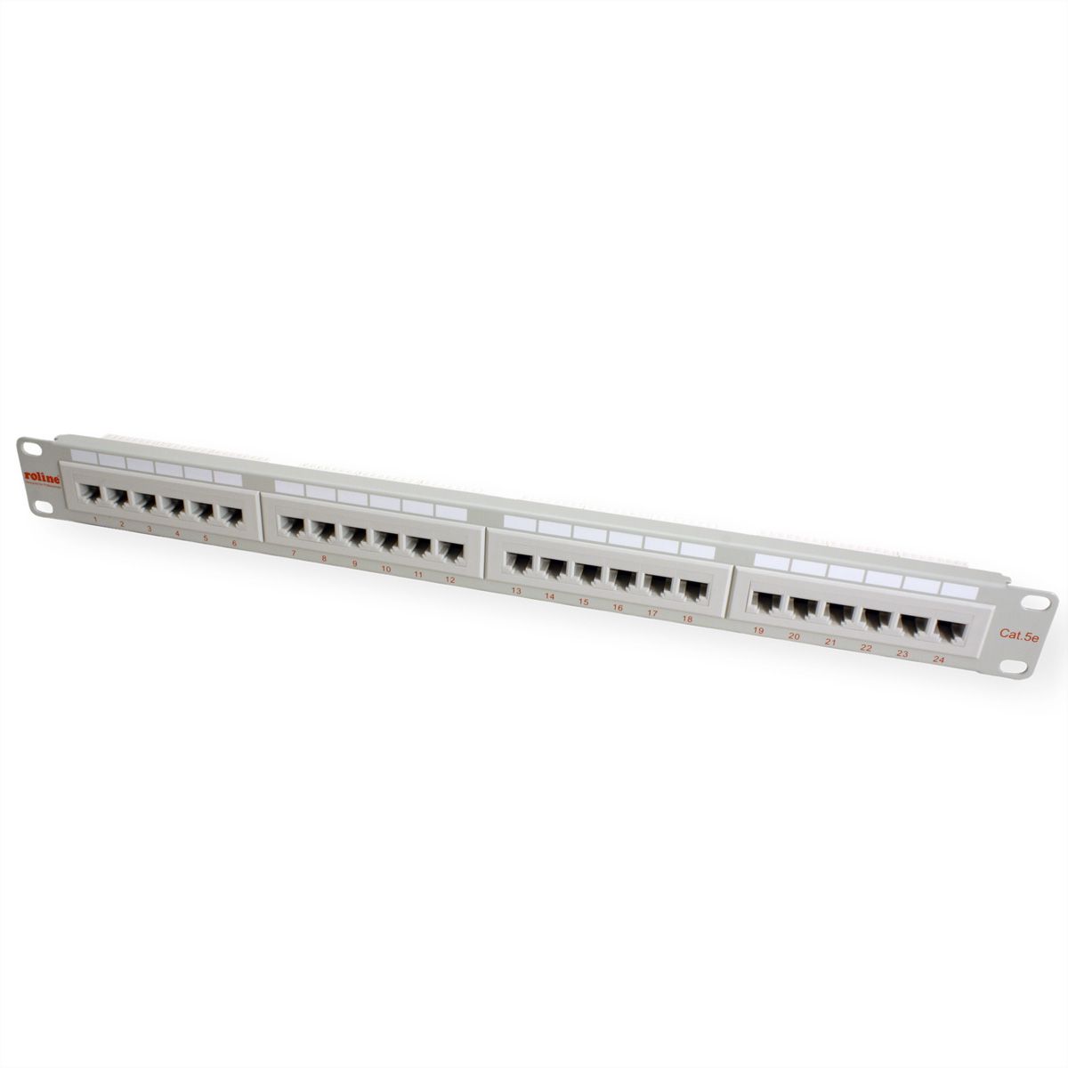 ROLINE Cat.5e (Class D), 19" patchpanel, 24 ports, UTP, grijs