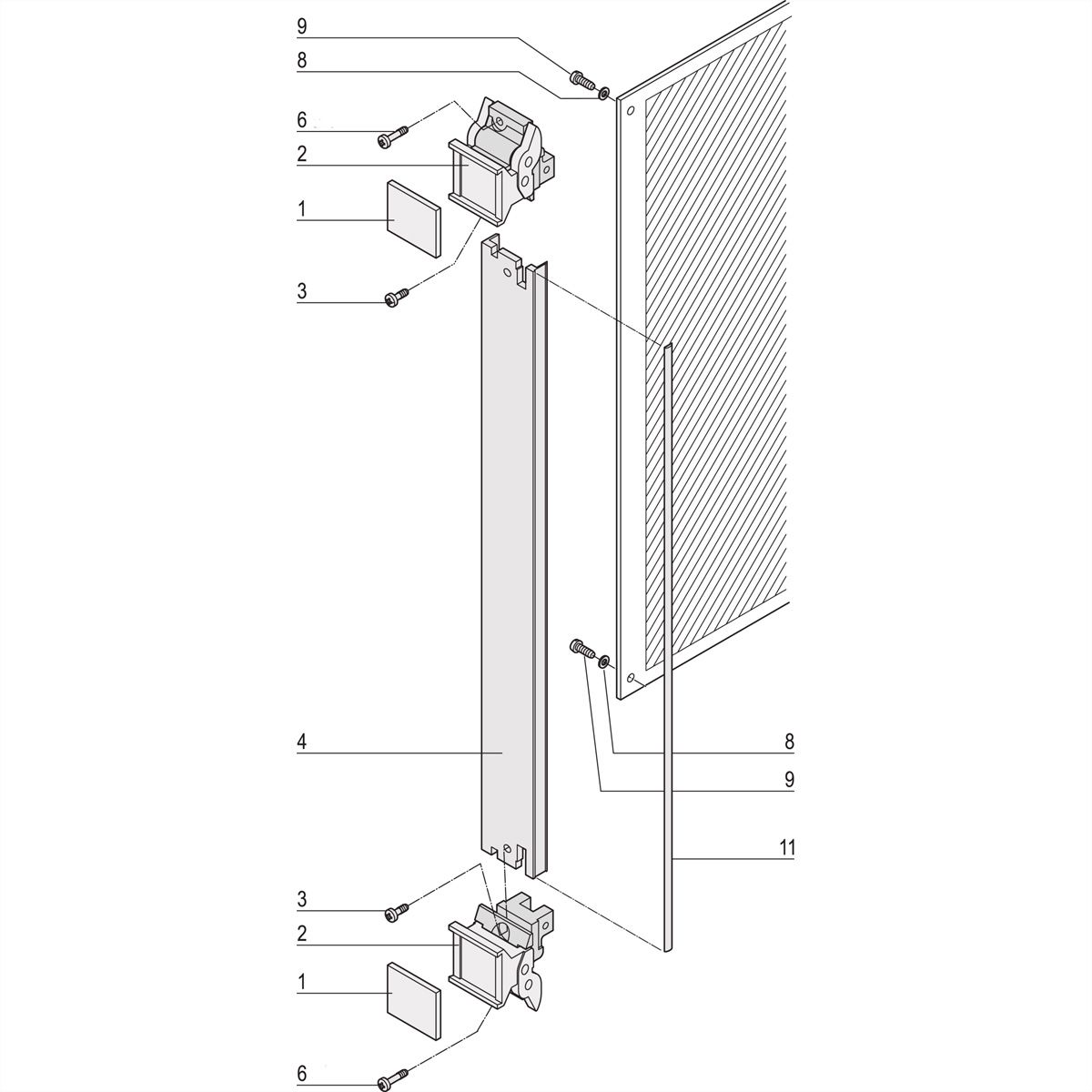 SCHROFF-insteekset met afzuiggreep type 2, afgeschermd, grijs, 6 HE, 8 HE