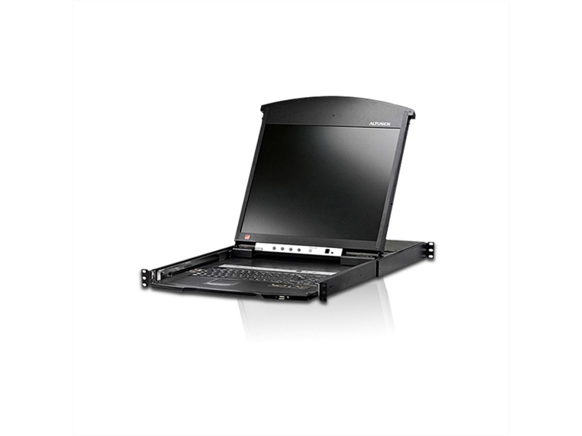 ATEN KL1516AiN KVM Over-IP Switch, 48cm TFT, VGA, PS/2-USB via Cat 5, 16-poorts, DE-Layout