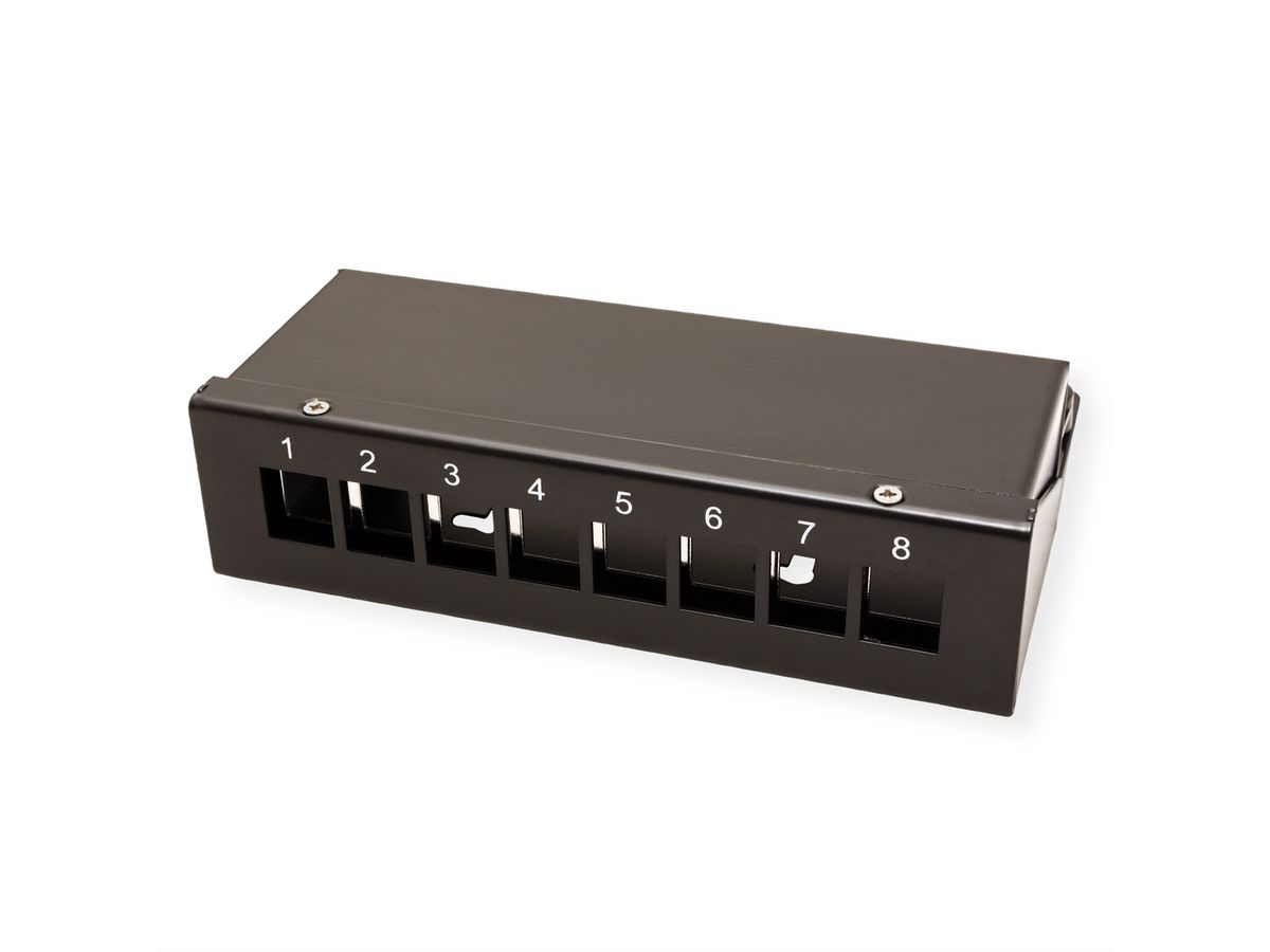 VALUE Keystone module houder, 8-poorts, zwart