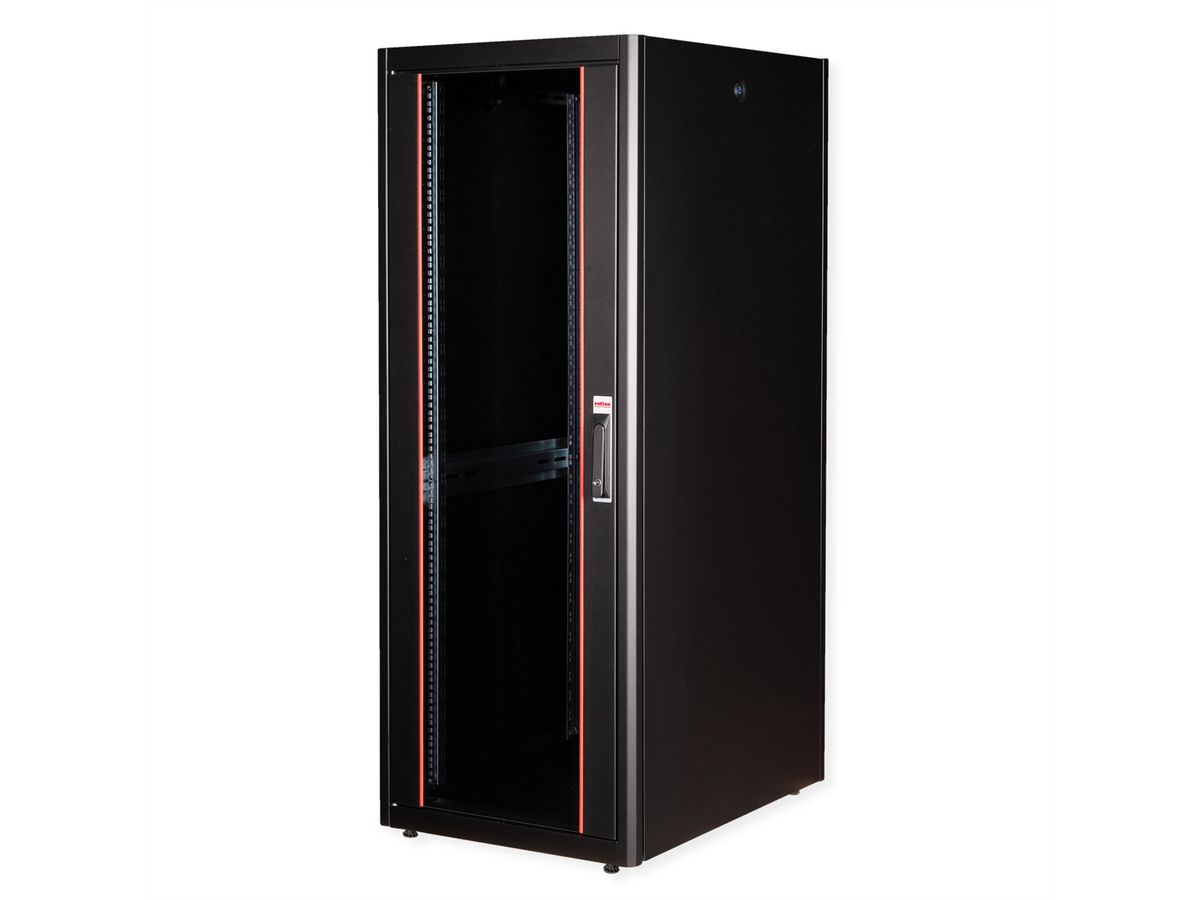 ROLINE 19-inch network cabinet Basic 32 U, 600x800 WxD glass door black