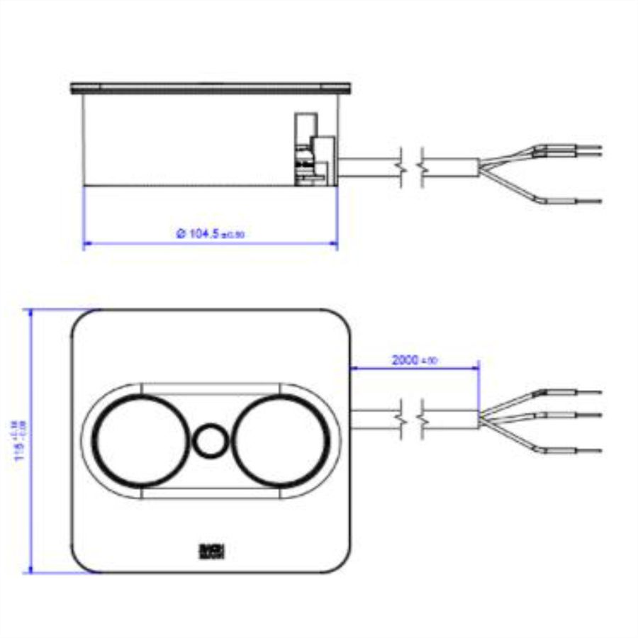 BACHMANN TWIST2 2xCEE7/3 2,0m AEH RAL9005 30GE angular