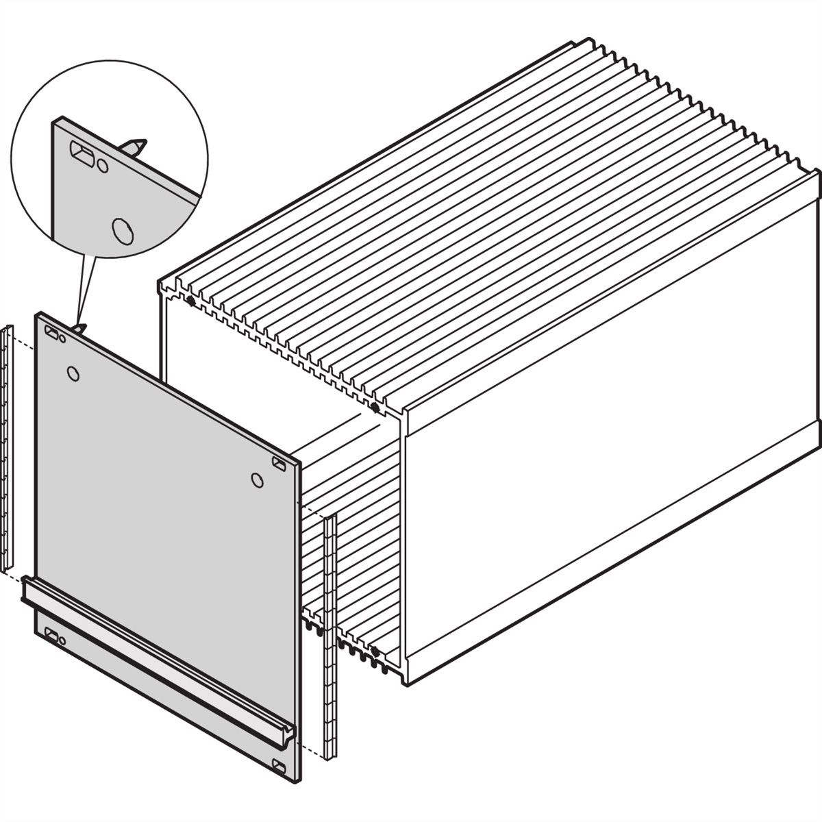 SCHROFF HF Frame Type Plug-In Unit Front Panel, Refrofit Shielding With Steel Gasket, 3 U, 21 HP