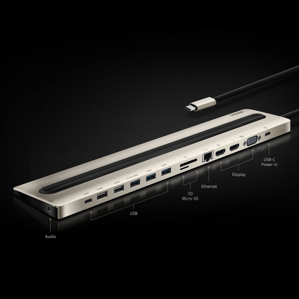 ATEN UH3237 USB-C Multipoort Dock met Power Passthrough