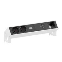 BACHMANN DESK2 2xP40 1xUSB C/C 100W, 1xCM L=0.2m RAL9010