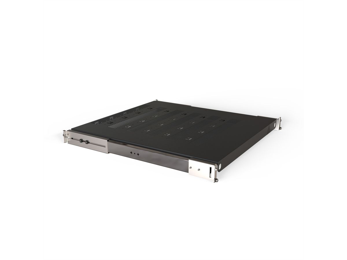 SCHROFF 19" telescopisch plateau voor Varistar, Novastar, Eurorack, 70 kg, RAL 7021, 800W 800D