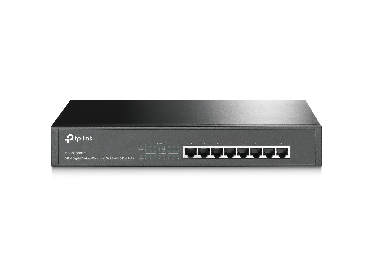 TP-Link TL-SG1008MP netwerk-switch Unmanaged Gigabit Ethernet (10/100/1000) Power over Ethernet (PoE) Zwart