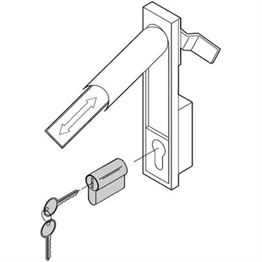 SCHROFF PROLINE holder for locking cylinder