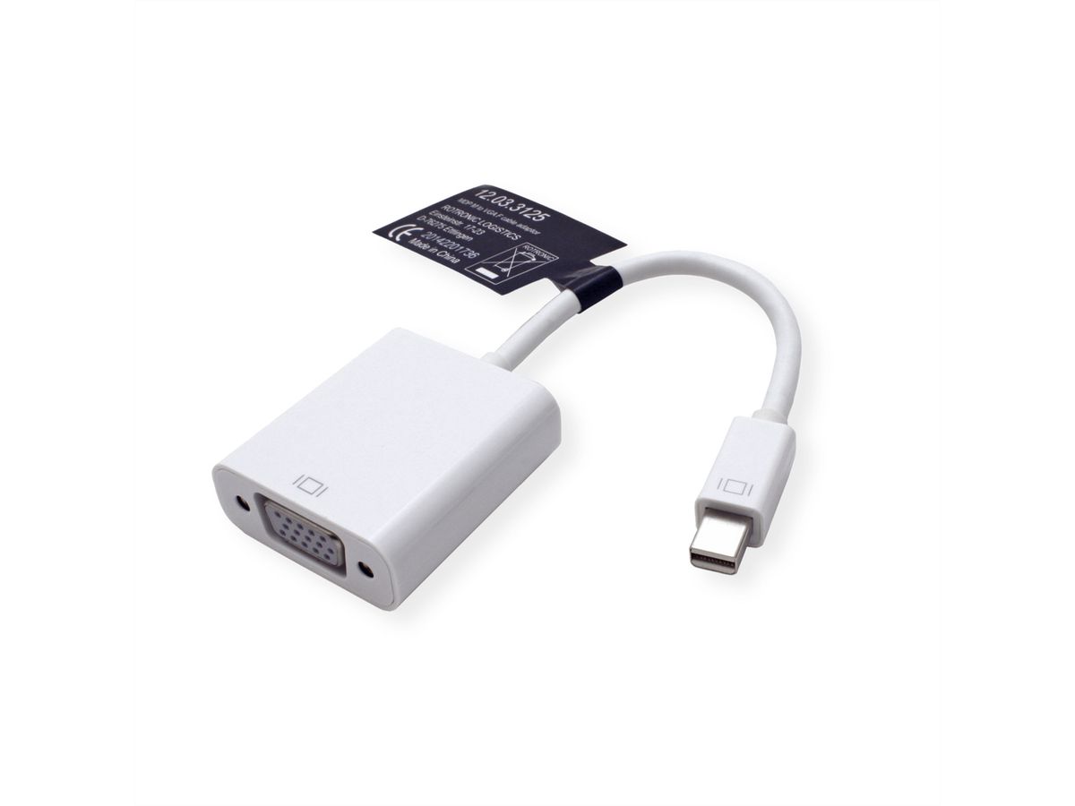 ROLINE Mini DisplayPort-VGA Adapter, Mini DP M - VGA F, white