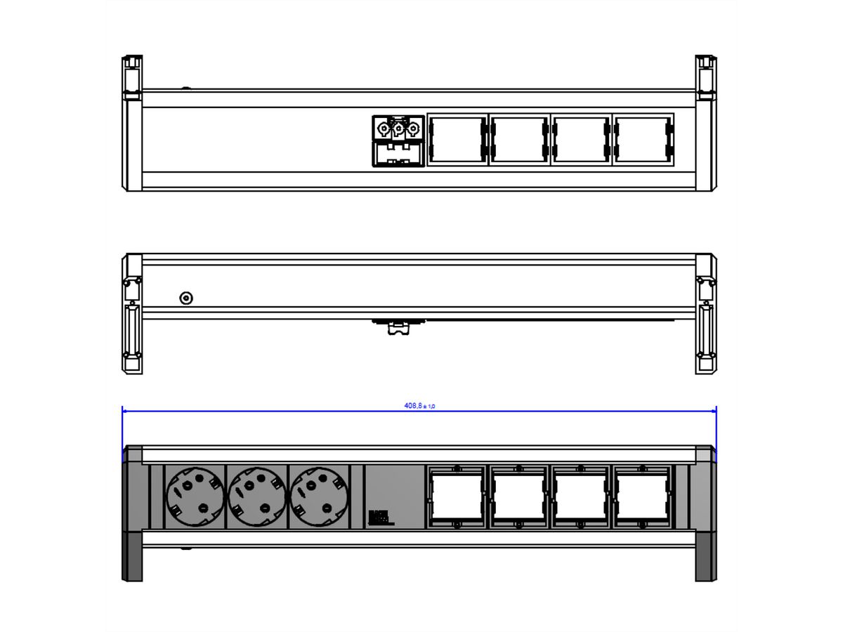 BACHMANN DESK 3x Geaard stopcontact 4x ABD GST18