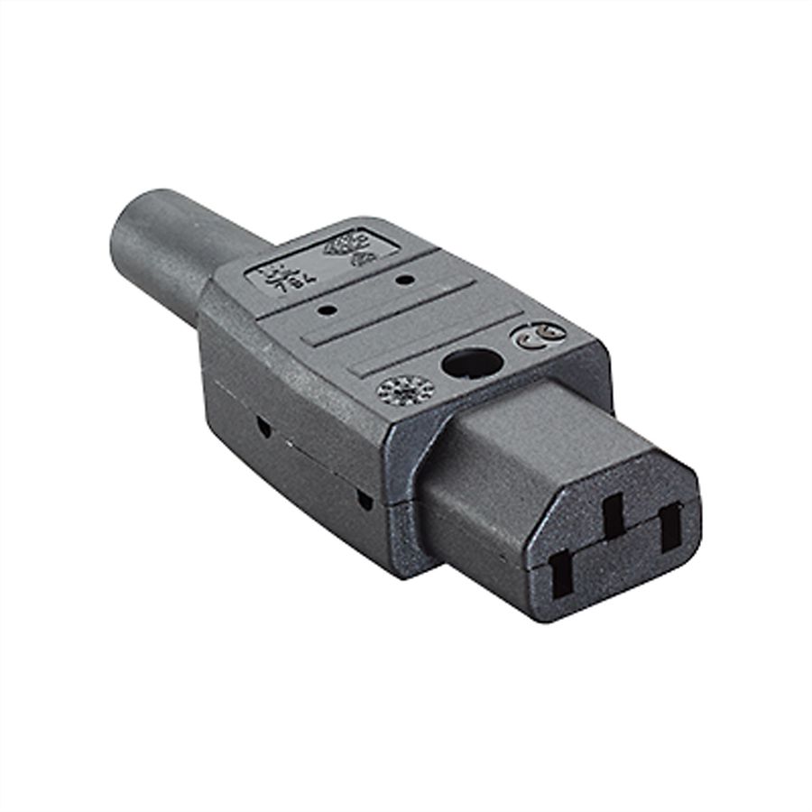 BACHMANN cold device coupling IEC320 C13 10A/250VAC, screw connection, black