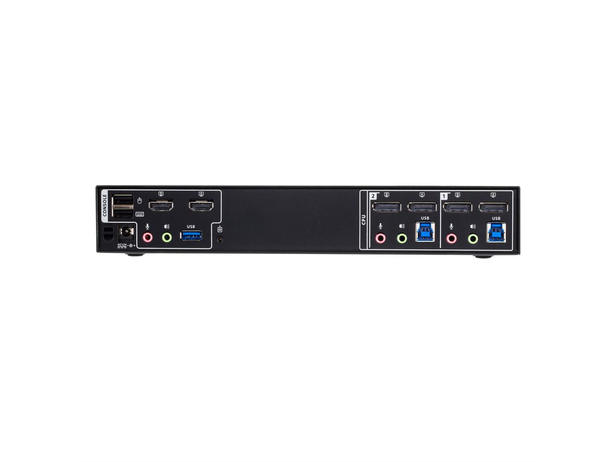 ATEN CM1942 2-Port 4K DisplayPort Dual Display Mini-Matrix Boundless KVM Switch