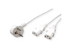 ROLINE Y-Power Cable, 2x straight IEC Connector, white, 2 m