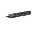 BACHMANN SMART multiple socket outlet 6x earthing contact, black, 3 m