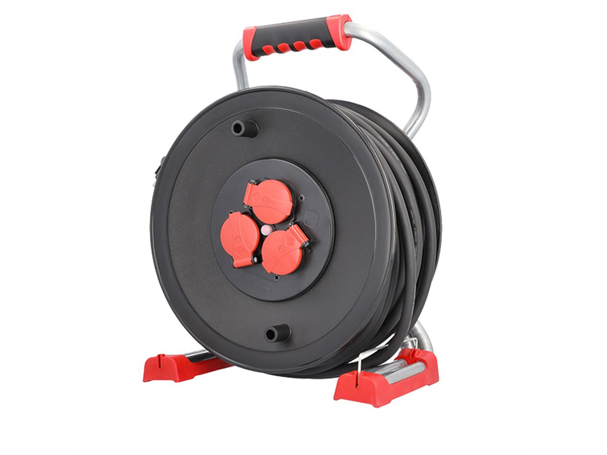 BACHMANN professionele kabelhaspel 3xCEE7/3 H07RN-F 3G2,5mm² 40,0m CEE7/7