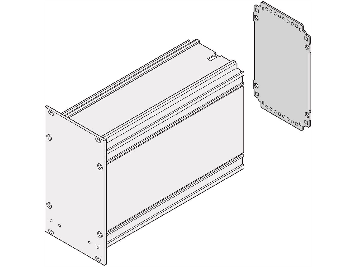 SCHROFF montageframe insteekmodule achteraan, glad, 6 HE, 42 HP