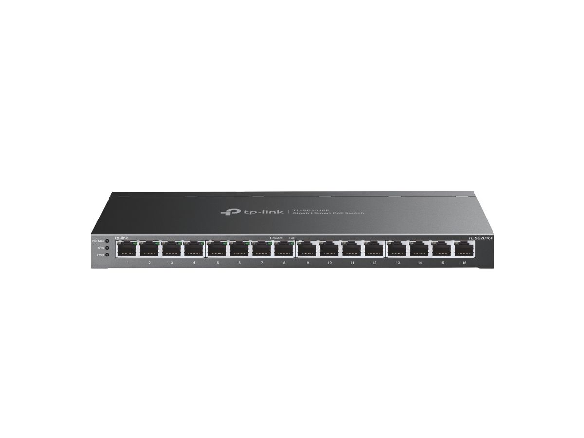 TP-Link JetStream TL-SG2016P netwerk-switch L2/L3/L4 Gigabit Ethernet (10/100/1000) Power over Ethernet (PoE) Zwart