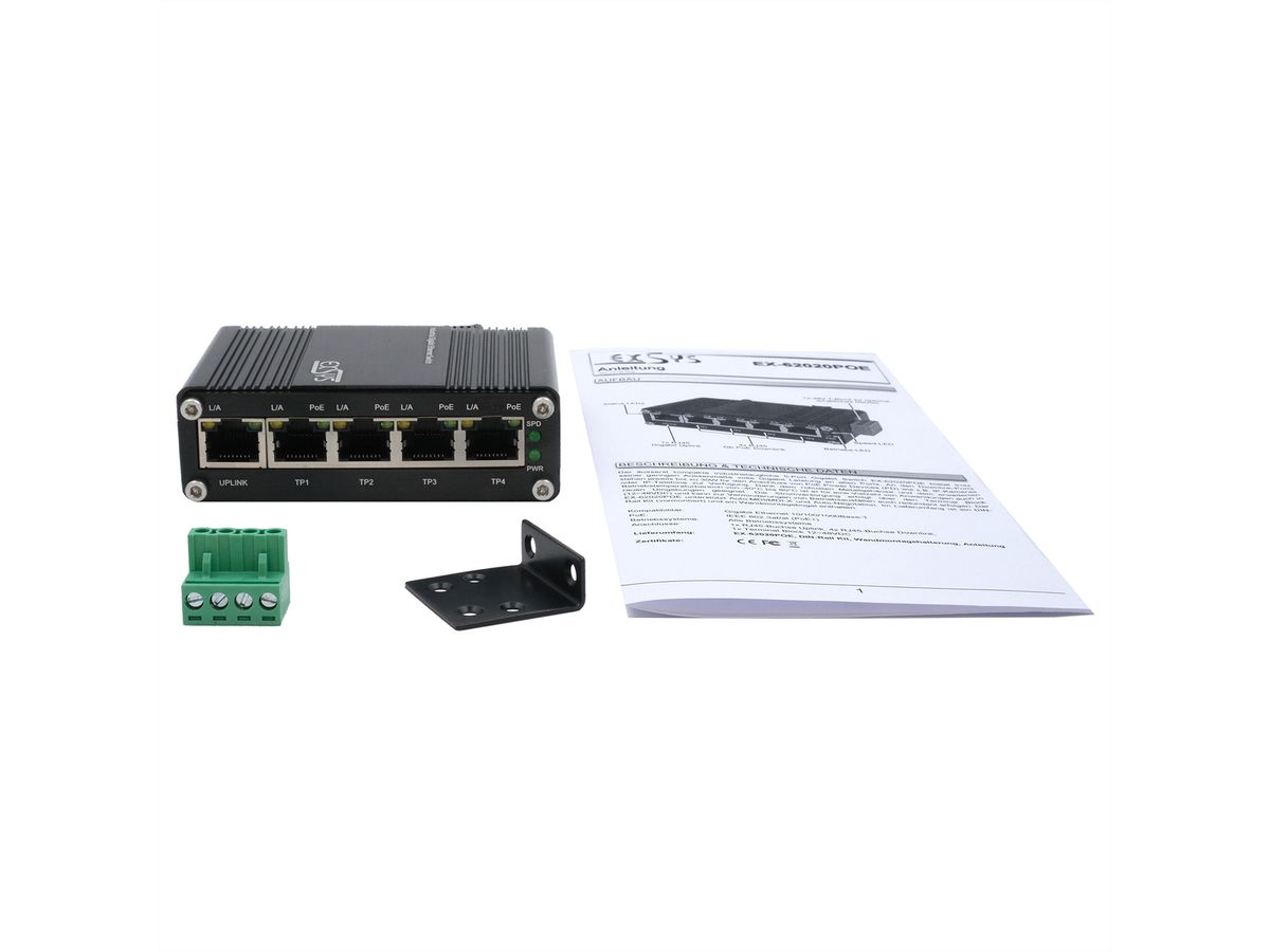 EXSYS EX-62020PoE 5-Port Industrie Ethernet Switch PoE