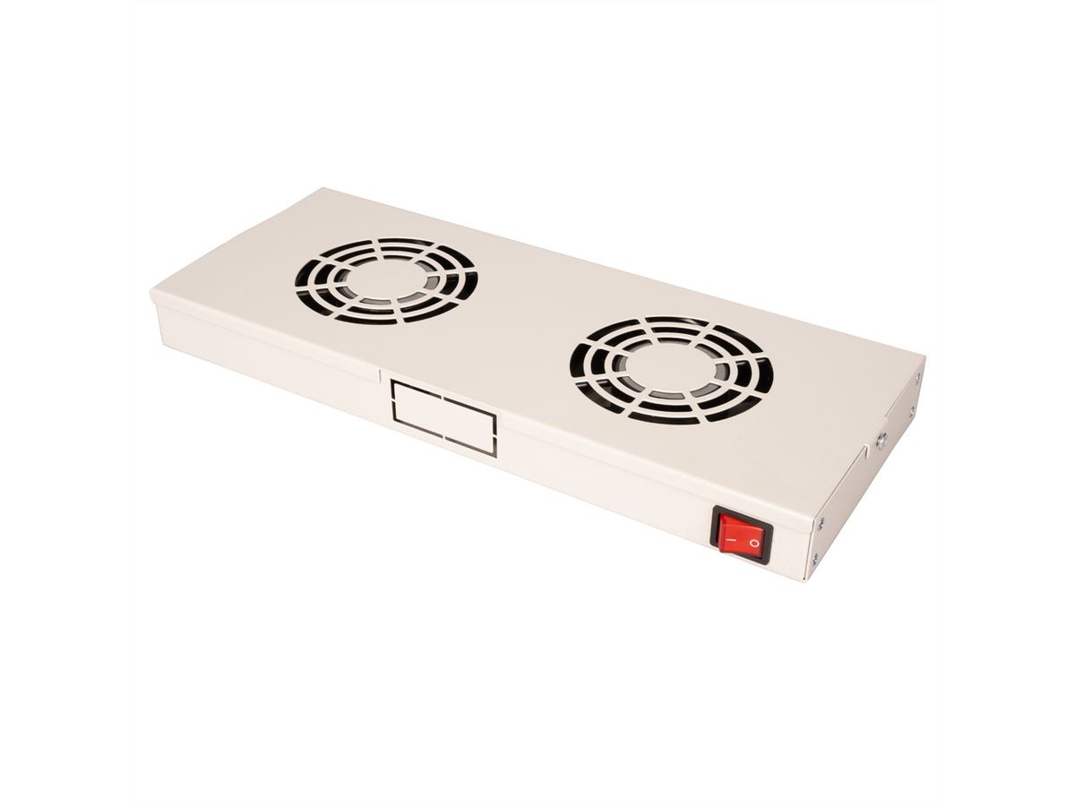 ROLINE 19-inch ventilatoreenheid met 2 ventilatoren , AAN/UIT grijs