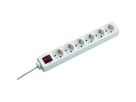 BACHMANN SELLY socket strip 6x earthing contact, switch, white, 1.5 m