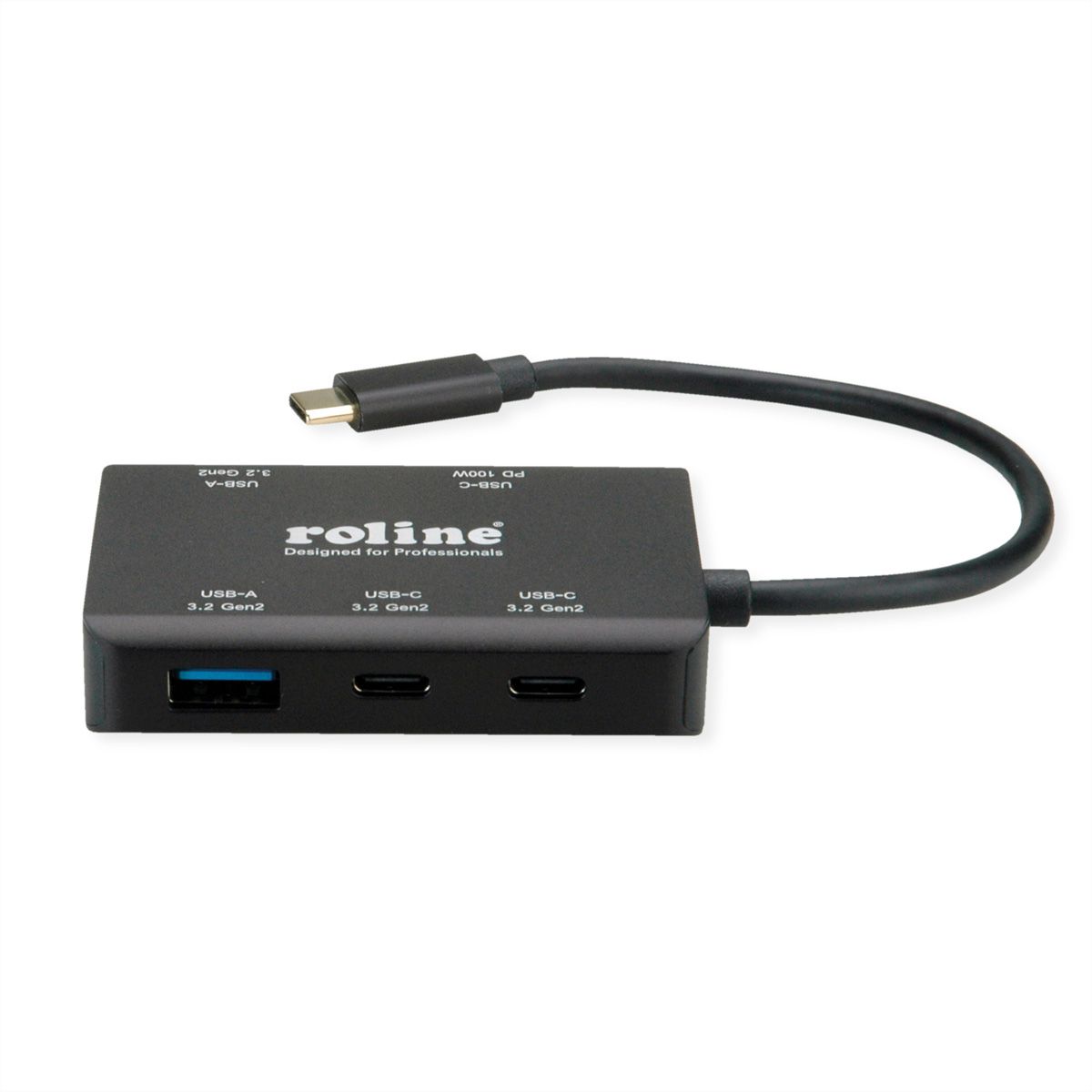 ROLINE USB 3.2 Gen 2 Hub, 4-voudig (2x USB-A + 2x USB-C), PD, type C-aansluitkabel