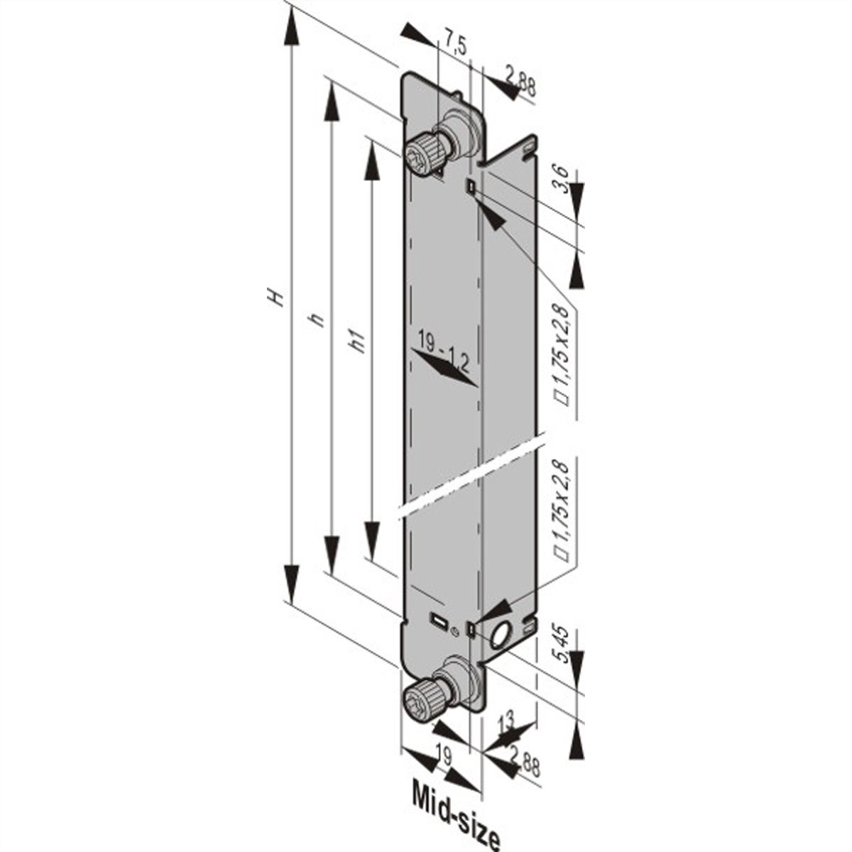 SCHROFF AMC Module With Pull Handle, MTCA.4, Double Mid-Size, Stainless Steel