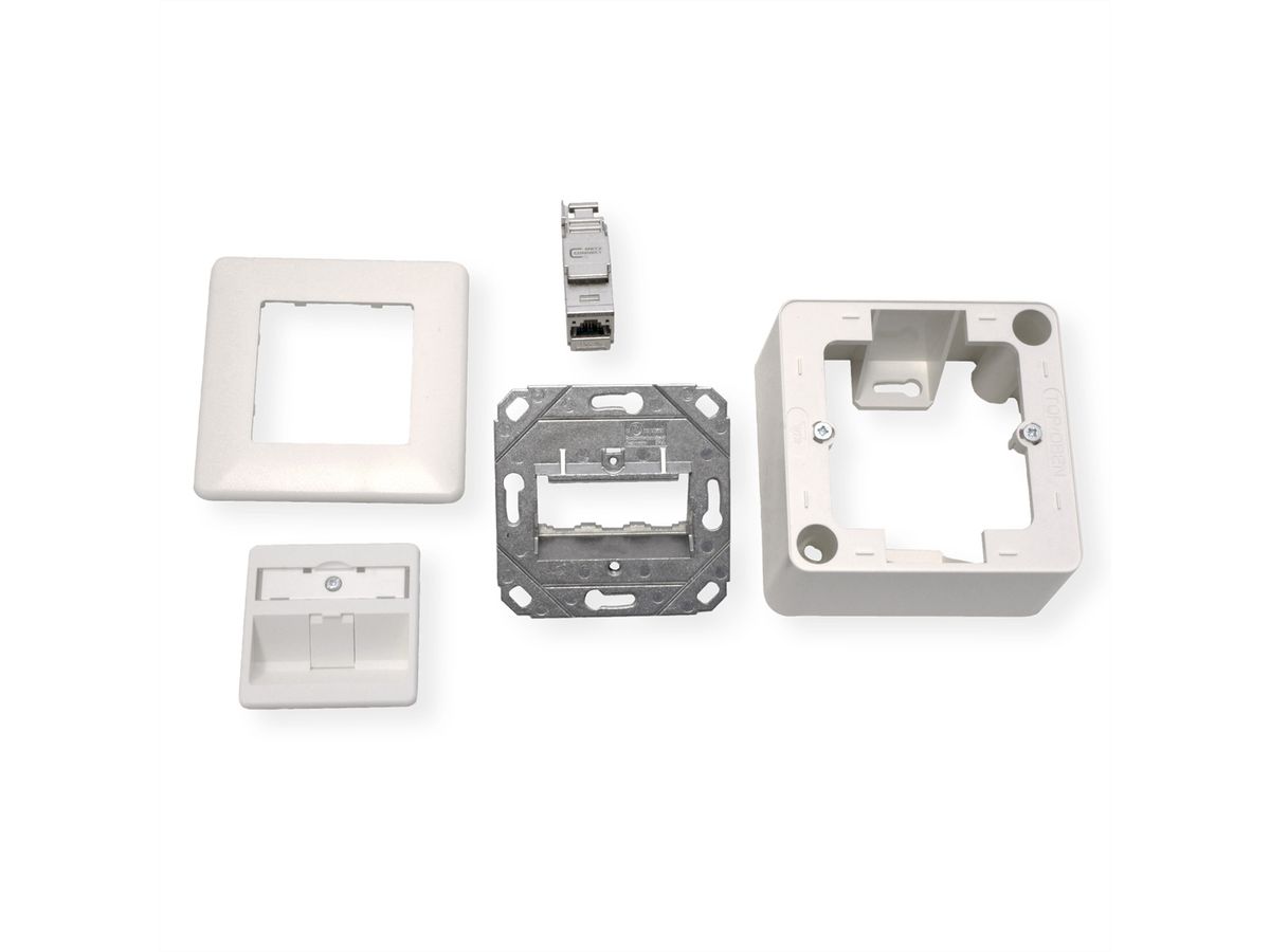 METZ CONNECT E-DAT opbouw module 1 poort Cat.6A, zuiver wit
