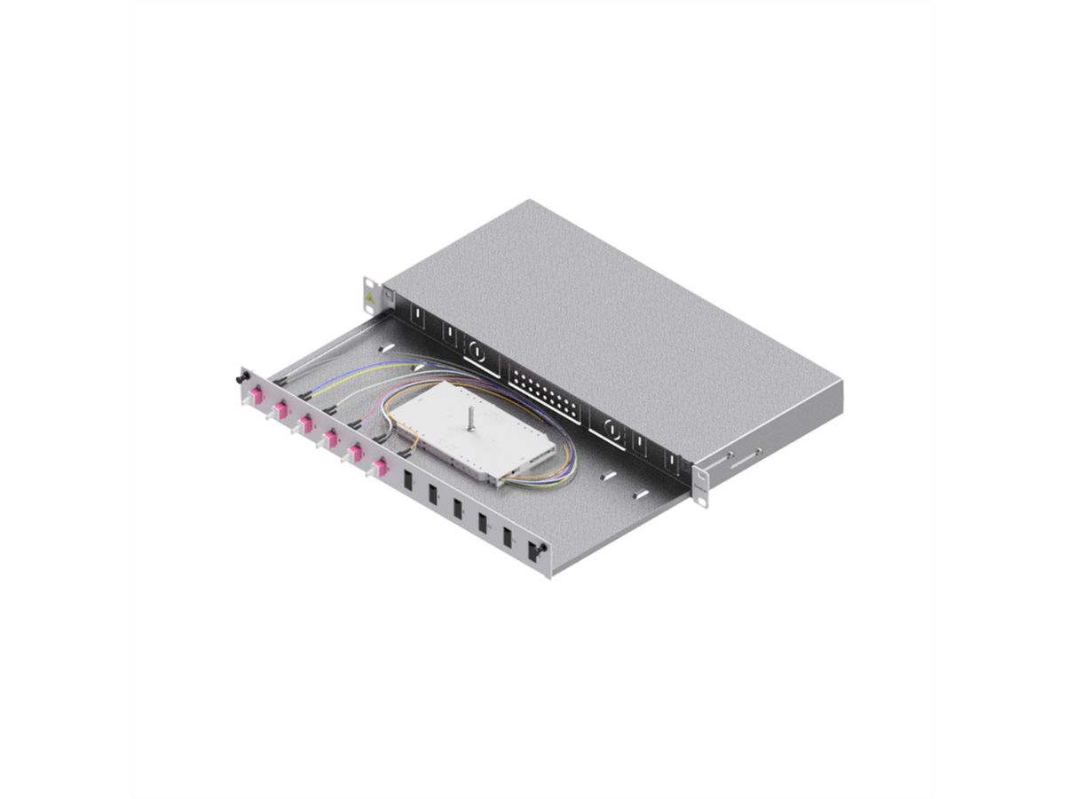 FO Splice Housing, Grade C 19" 1U, 12 Ports, 6x LC-Duplex, OM4