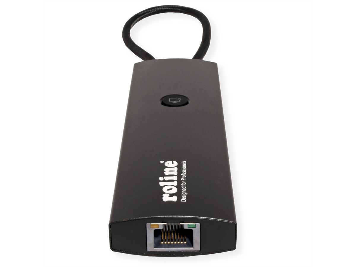 ROLINE USB 3.2 Gen 2 Type C Docking Station, HDMI 4K60, USB 3.2 Gen2, USB-C PD, LAN, SD-Card Reader