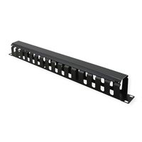 VALUE 19" Frontplaat 1 HE met rangeerkanaal 40 x 40 mm, zwart
