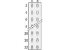 SCHROFF Stekker Type D, EN 60603, DIN 41612, Mannelijk, 32 Contacten, Soldeerogen, 3 mm