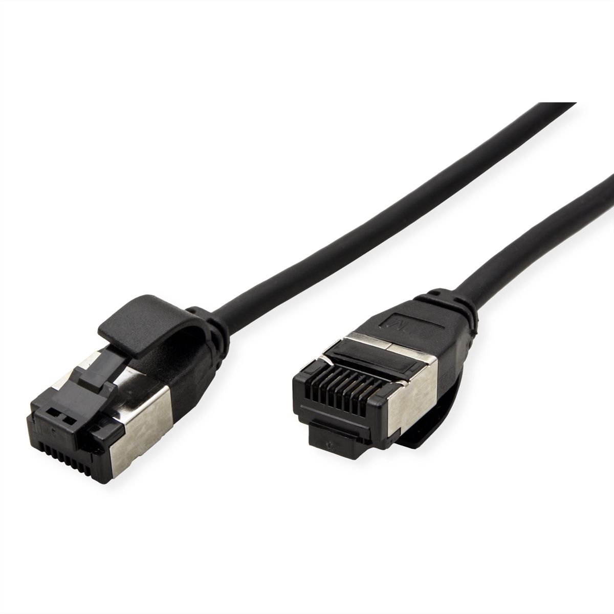 ROLINE U/FTP patchkabel Cat.8 (Klasse I), dun, LSOH, soepel draad, zwart, 0,15 m