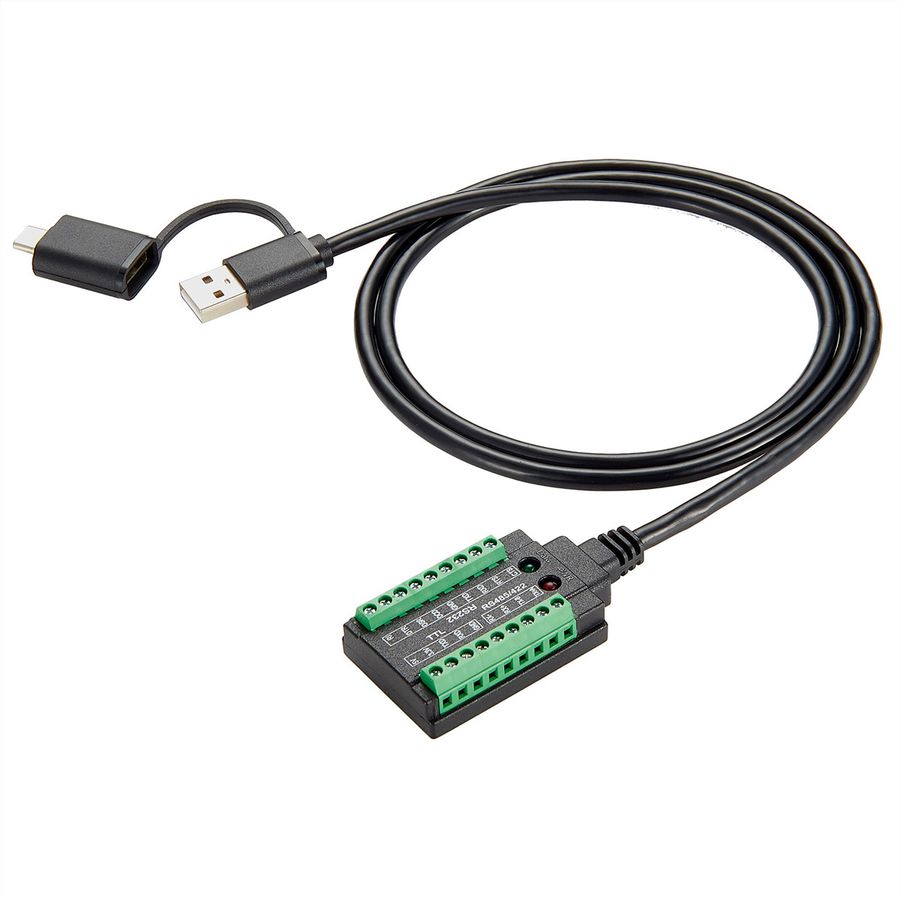 EXSYS EX-13003 USB 2.0 naar 1 x seriële RS-232/422/485 en TTL-kabel met 18-polig klemmenblok
