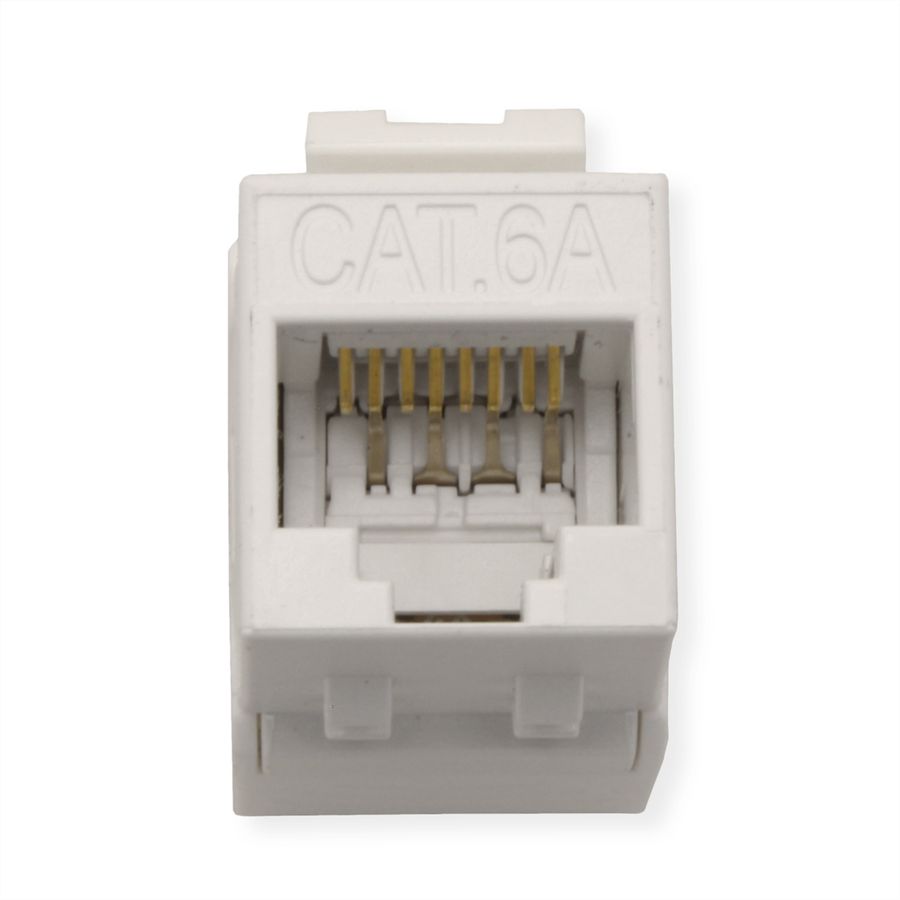 ROLINE Keystone Jack, Cat.6A (Class EA), RJ-45, UTP, tool-free, SLIM and SHORT, white