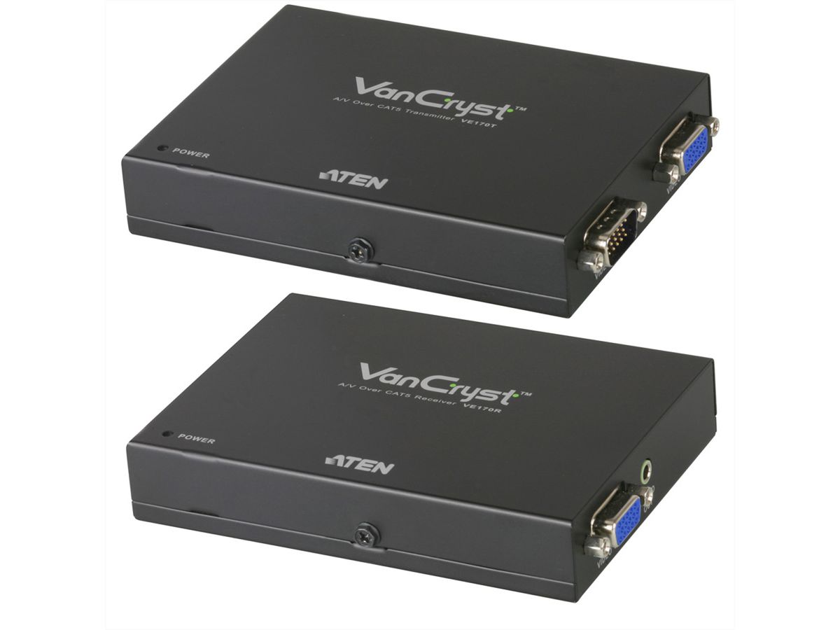 ATEN VE170 VGA Cat5 audio/video extender (Zender en Ontvanger)