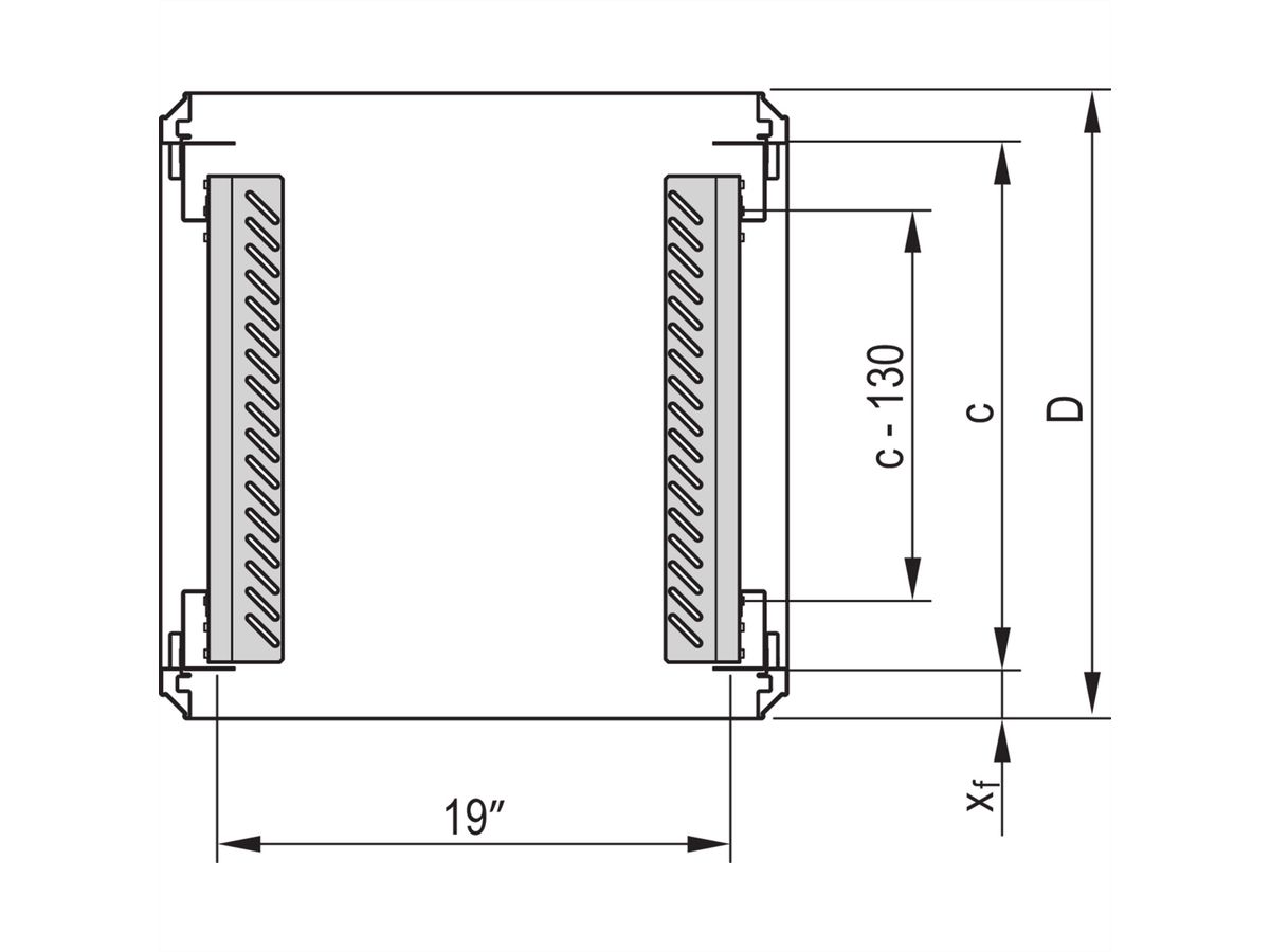 SCHROFF Varistar geleiderail, 25 kg, 5 paar, 600D