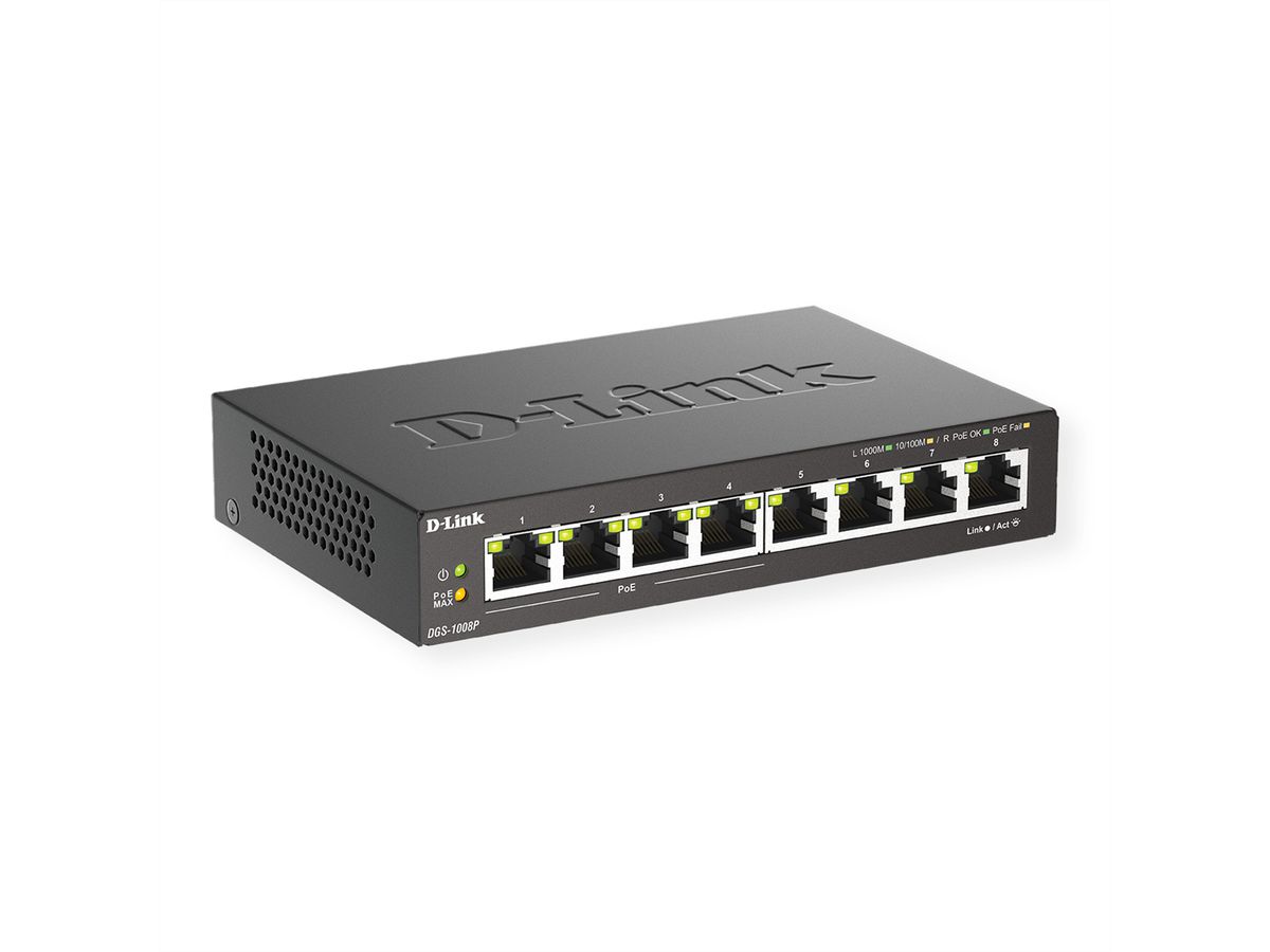 D-Link DGS-1008P 8-Port Gigabit Ethernet PoE Switch