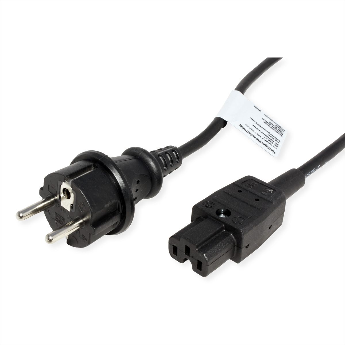 BACHMANN stroomkabel H05RR-F 3G1,0mm² 2m , Stekker CEE7/7 C15a