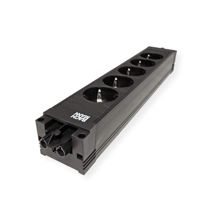 BACHMANN STEP BASE 5x earthing contact, black