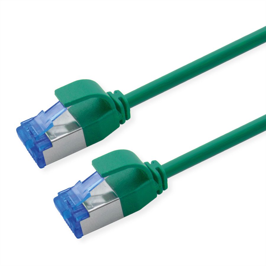 ROLINE S/FTP Patch Cord Cat.6A / Class EA, LSOH, Slim, PoE, green, 2 m