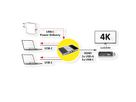 ROLINE KVM-switch, HDMI 4K, USB, 1 gebruiker - 2 mobiele apparaten